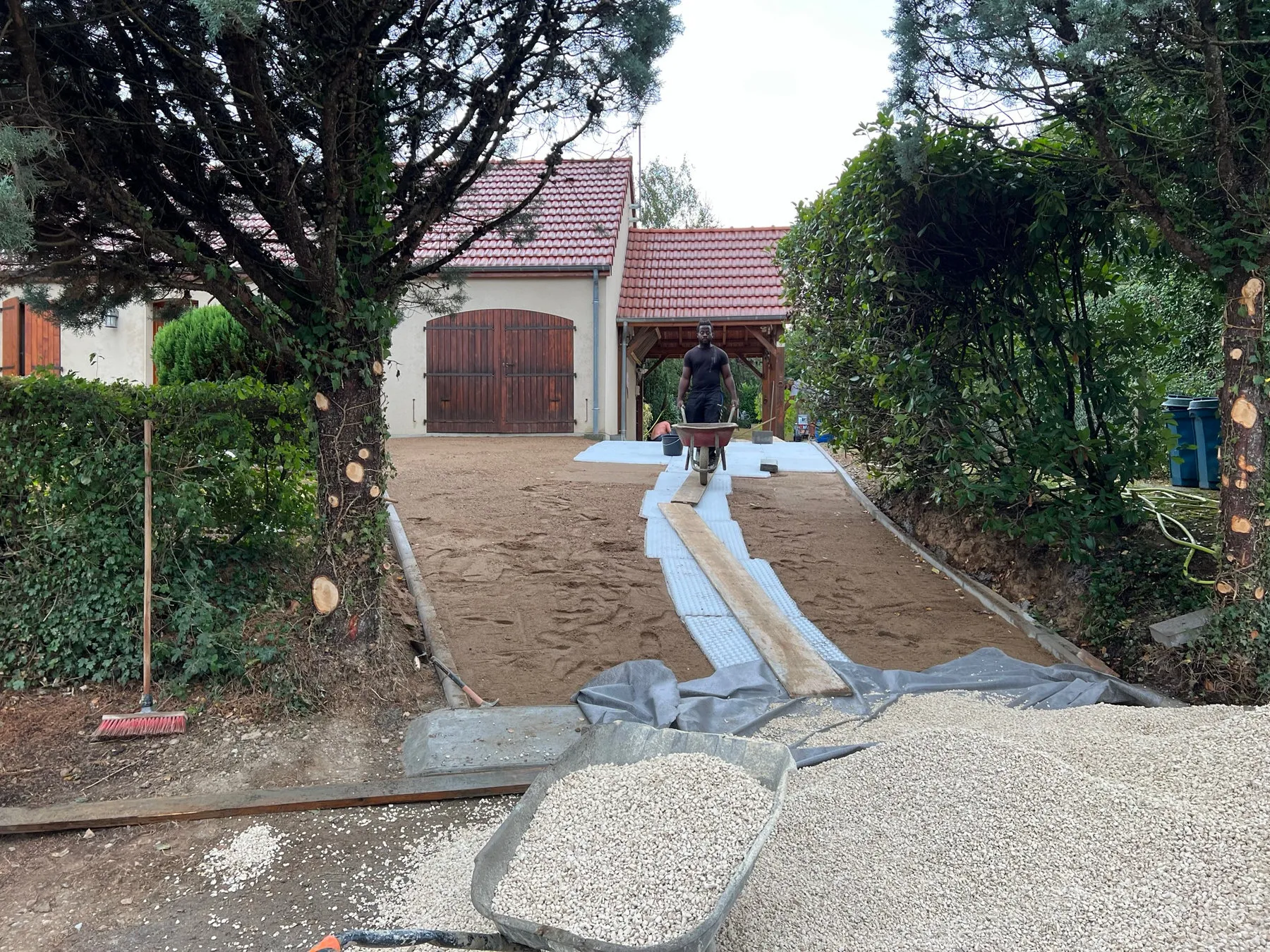 Pose du stabilisateur et des bordures